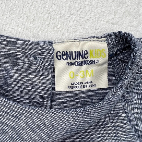 Genuine Kids Oshkosh Baby Girl 0-3 Months 100% Cotton Dress - Picture 5 of 6